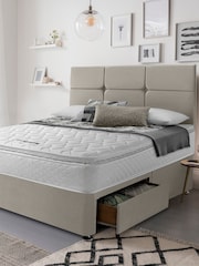 Silentnight Natural 800 Pocket Pillow Top Mattress and 2 Drawer Divan Base Bed Set - Image 1 of 6