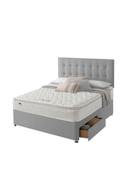 Silentnight Grey 800 Pocket Pillow Top Mattress and 2 Drawer Divan Base Bed Set - Image 2 of 6