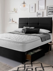 Silentnight Black 800 Pocket Pillow Top Mattress and 2 Drawer Divan Base Bed Set - Image 1 of 6