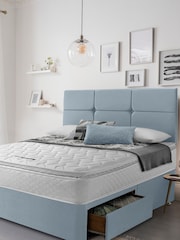 Silentnight Blue 800 Pocket Pillow Top Mattress and 2 Drawer Divan Base Bed Set - Image 1 of 6