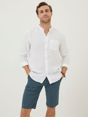 FatFace White Linen Grandad Shirt - Image 1 of 5