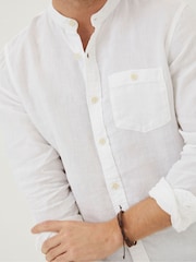 FatFace White Linen Grandad Shirt - Image 4 of 5