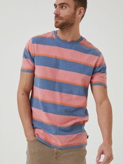 FatFace Orange Ellbridge Stripe T-Shirt - Image 1 of 6