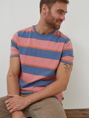 FatFace Orange Ellbridge Stripe T-Shirt - Image 3 of 6