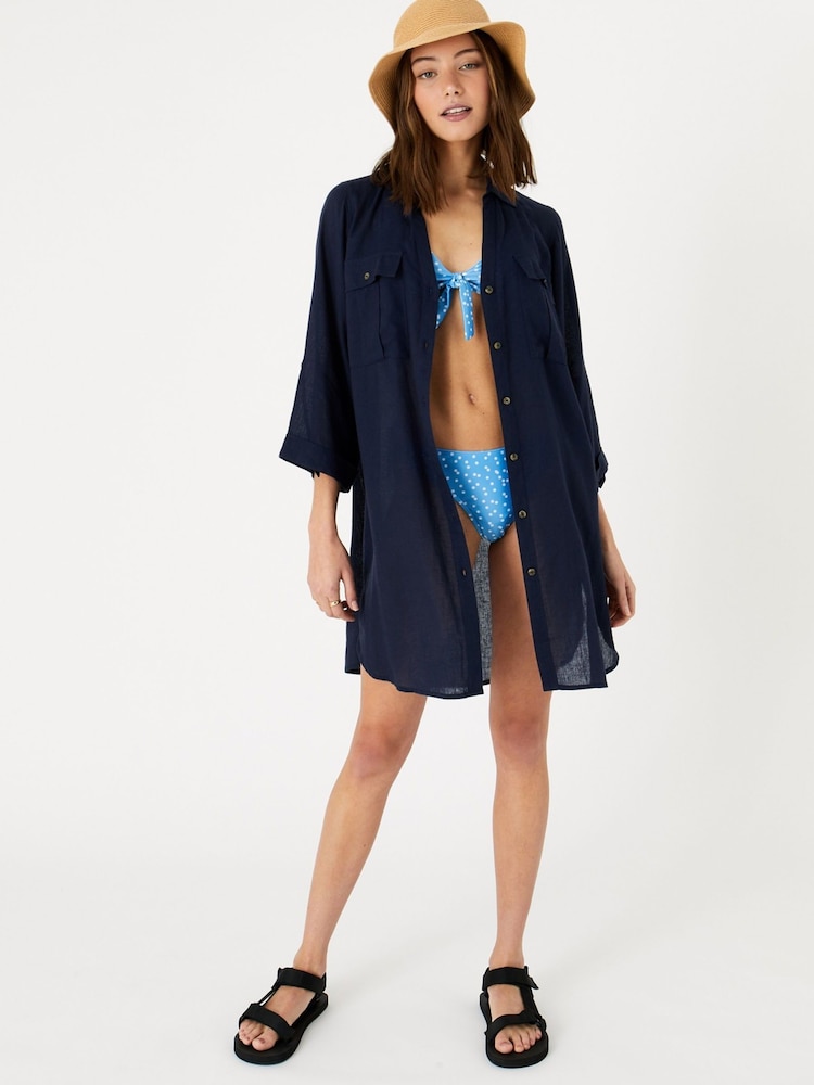 Accessorize Blue Beach Shirt - Image 3 of 4