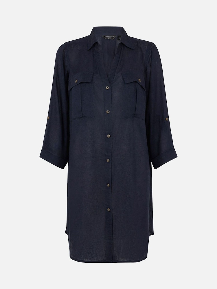 Accessorize Blue Beach Shirt - Image 4 of 4 Accessorize Blue Beach Shirt - Image 4 of 4