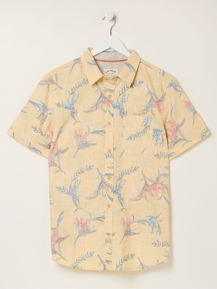 FatFace Yellow Paradise Print Shirt - Image 5 of 5