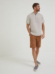 FatFace Natural Stripe Pop Over Linen Shirt - Image 3 of 6