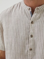 FatFace Natural Stripe Pop Over Linen Shirt - Image 5 of 6