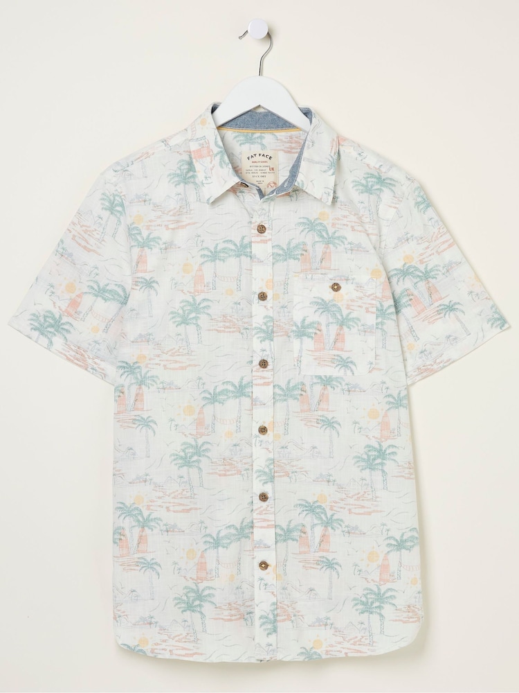 FatFace White Surf Print Shirt - Image 4 of 4