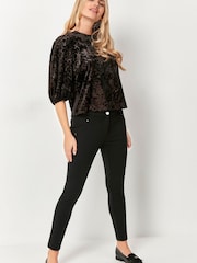 M&Co Petite Black Petite Foil Animal Shell Top - Image 2 of 5