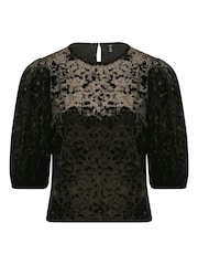 M&Co Petite Black Petite Foil Animal Shell Top - Image 4 of 5