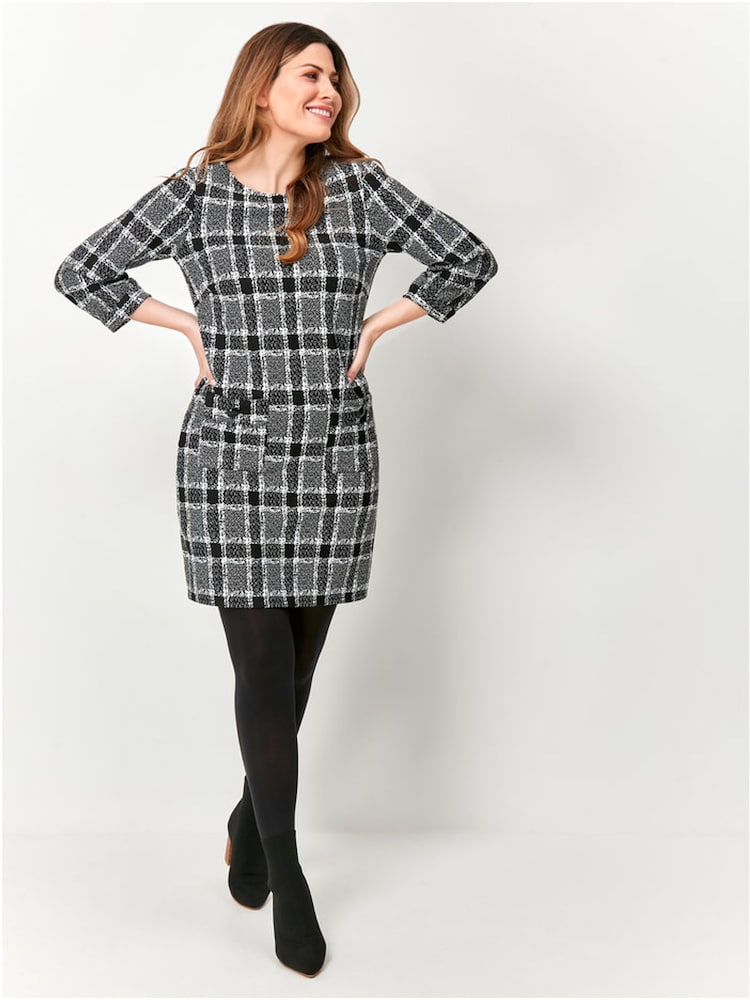 M&Co Black Check Tunic - Image 1 of 5 M&Co Black Check Tunic - Image 1 of 5