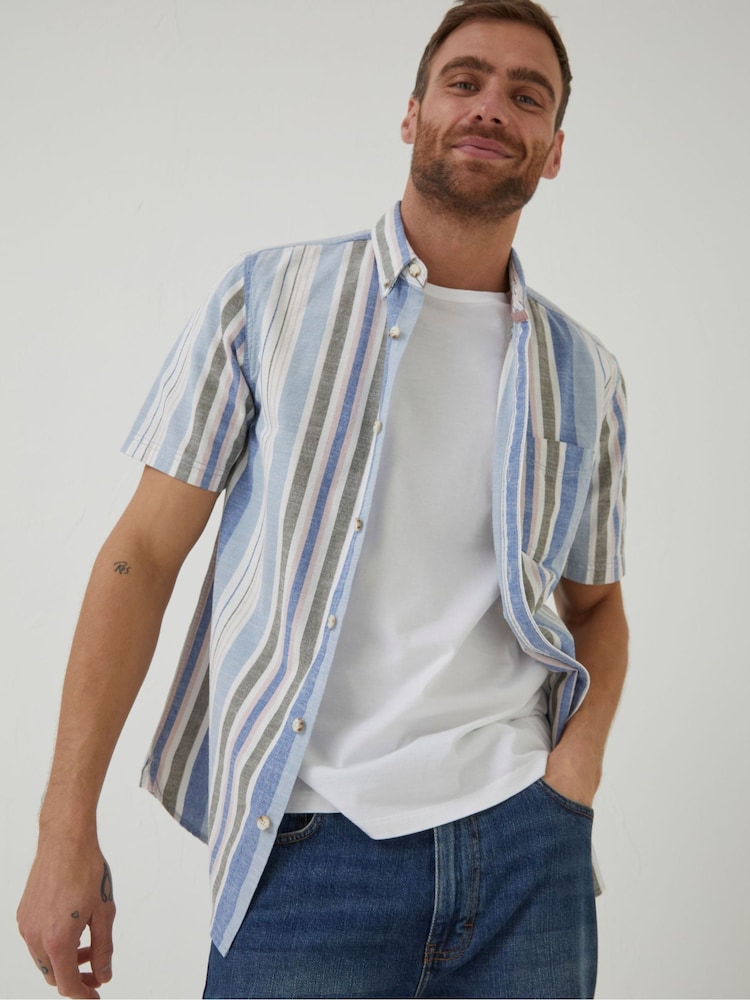 FatFace Blue Tynemouth Stripe Shirt - Image 1 of 7