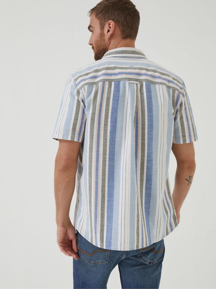FatFace Blue Tynemouth Stripe Shirt - Image 2 of 7