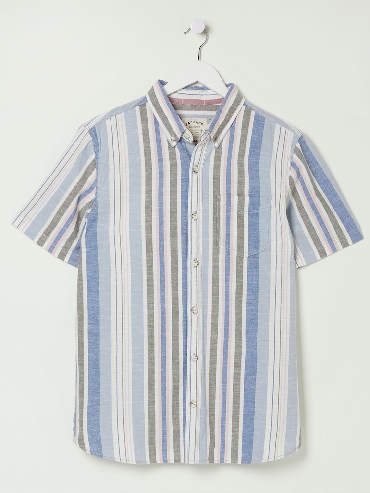 FatFace Blue Tynemouth Stripe Shirt - Image 7 of 7