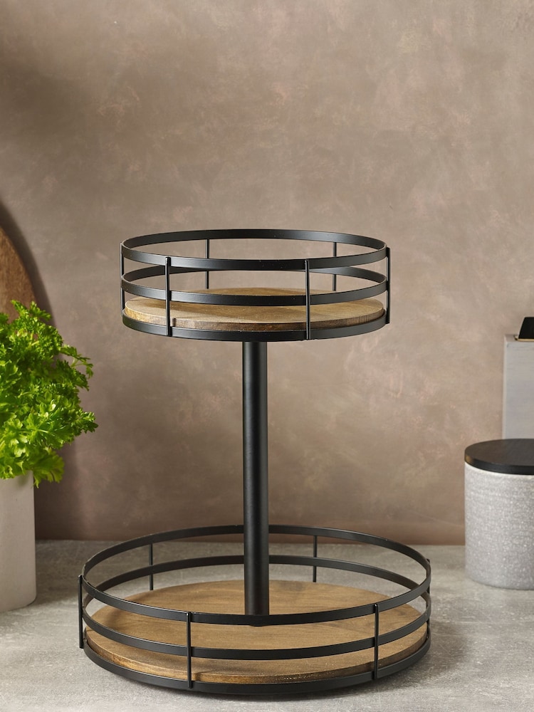 Black Bronx 2 Tier Rotating Spice Rack Spice Rack - Image 2 of 3