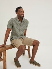 FatFace Green Dempsey Leaf Print Shirt - Image 3 of 5