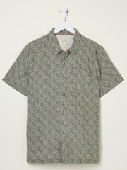 FatFace Green Dempsey Leaf Print Shirt - Image 5 of 5