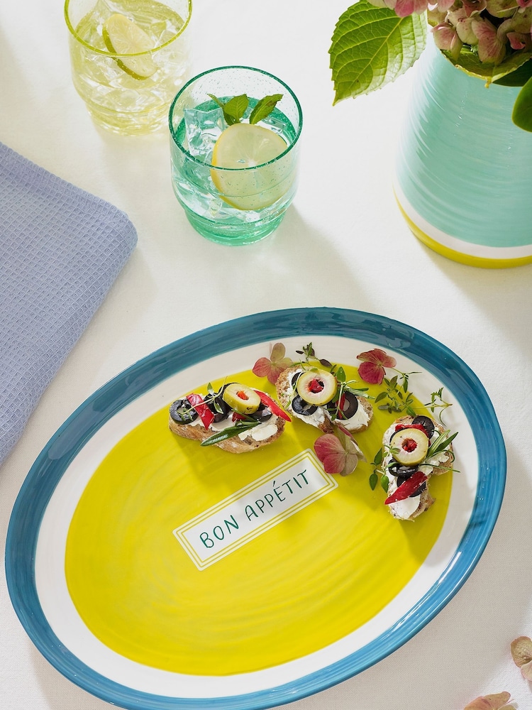 Teal Blue Bon Appétit Platter - Image 1 of 4