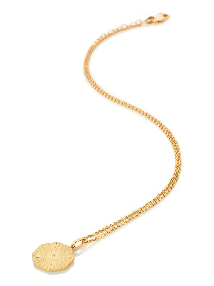 Hot Diamonds X Jac Jossa Gold Tone Hope Octagon Pendant Necklace - Image 1 of 3