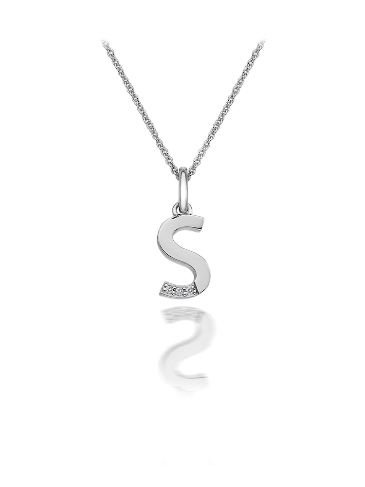 Hot Diamonds Silver Micro Initial Pendant Necklace - Image 1 of 2