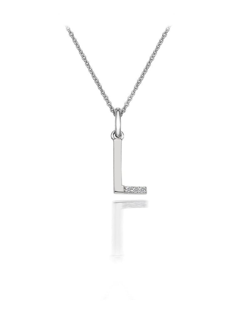 Hot Diamonds Silver Micro Initial Pendant Necklace - Image 1 of 2