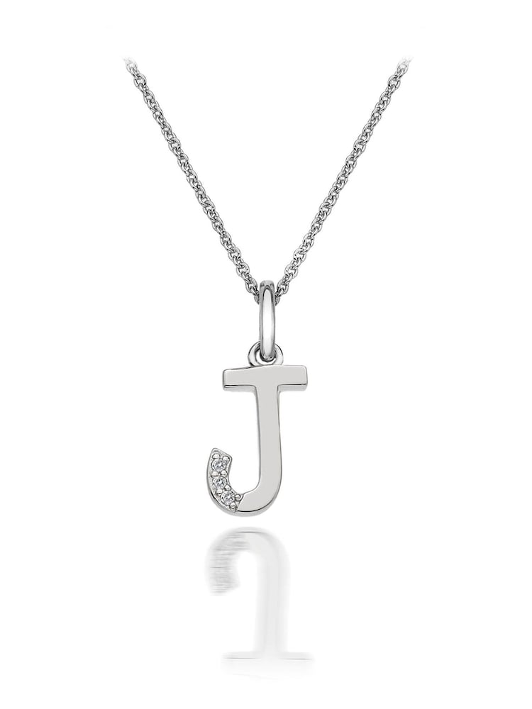 Hot Diamonds Silver Micro Initial Pendant Necklace - Image 1 of 2