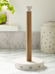 Grey Hearts Kitchen Roll Holder - Image 1 of 3