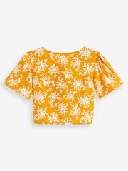 Gelb mit Blumenmuster - Bedruckte Bluse mit Bindung vorne (3–16 Jahre) - Bild 6 von 6