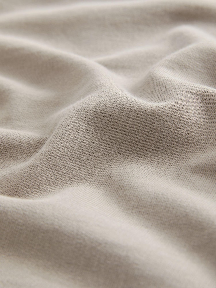 Neutral Long Sleeve Layered Sweatshirt with Woven Shirt - Image 7 of 7