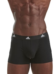 أسود - حزمة من 3 بوكسرات قطن 5بوصات Active Flex من Adidas - صورة 2 من 5