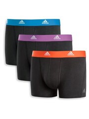 adidas White Active Cotton Flex Three Stripe Briefs 3 Pack - Image 1 of 7
