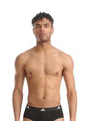 adidas Black Active Flex Cotton Black 3 Pack Briefs - Image 1 of 8