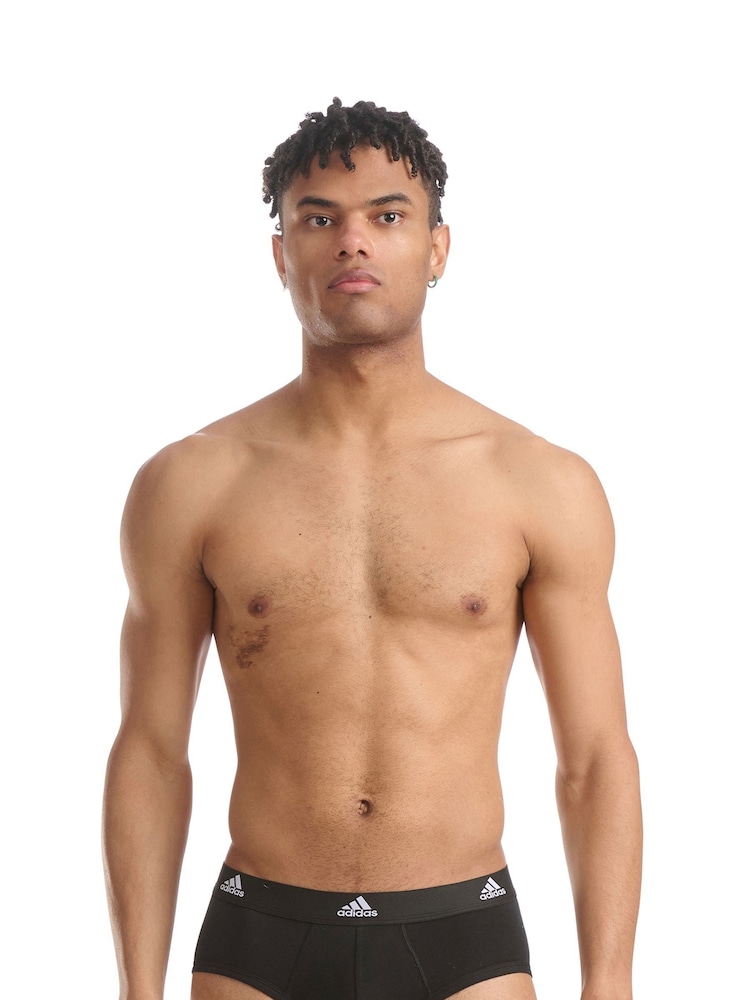 adidas Black Active Flex Cotton Black 3 Pack Briefs - Image 1 of 8