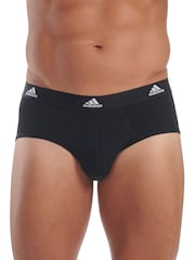 adidas Black Active Flex Cotton Black 3 Pack Briefs - Image 4 of 8