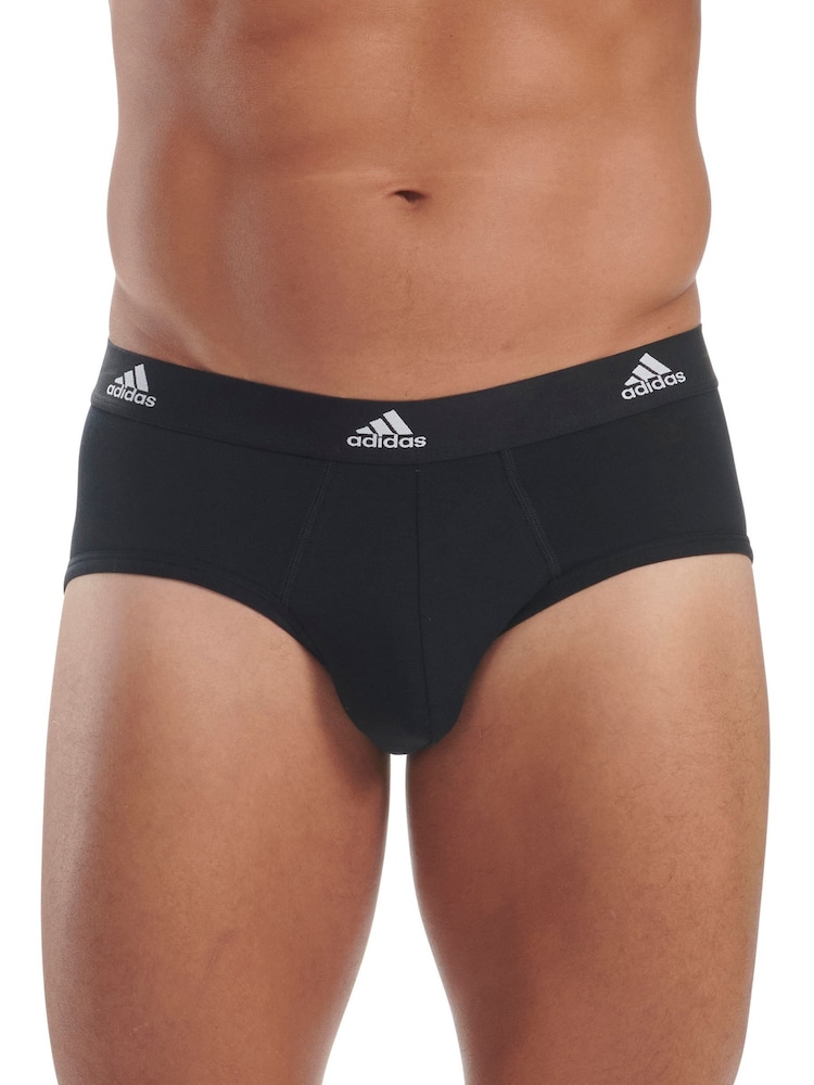 adidas Black Active Flex Cotton Black 3 Pack Briefs - Image 4 of 8
