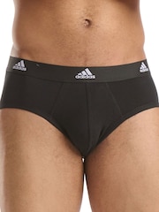 adidas Black Active Flex Cotton Black 3 Pack Briefs - Image 5 of 8