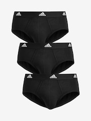 adidas Black Active Flex Cotton Black 3 Pack Briefs - Image 7 of 8