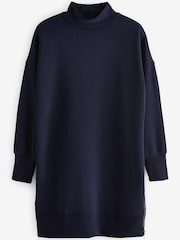 Navy Blue Premium High Neck Midi Dress - Image 6 of 7