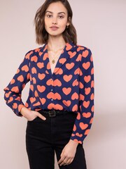Anorak Blue Graphic Heart Ecovero Long Sleeve Shirt - Image 1 of 5