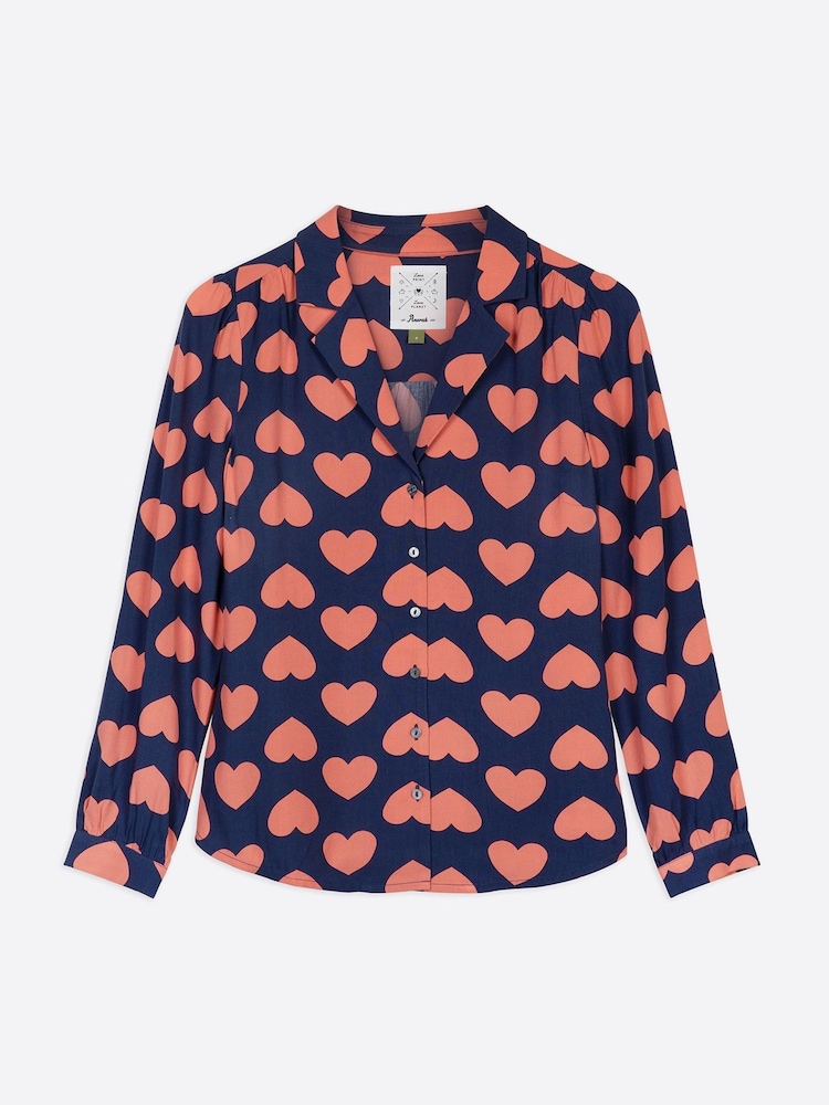 Anorak Blue Graphic Heart Ecovero Long Sleeve Shirt - Image 5 of 5
