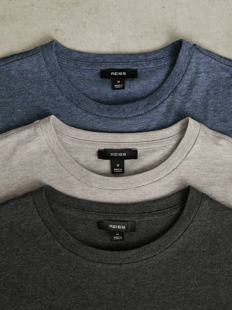 Melanj multicolor - Tricou la baza gâtului tricouri din bumbac Reiss Bless Jerseu 3 Pachet - Image 5 of 5
