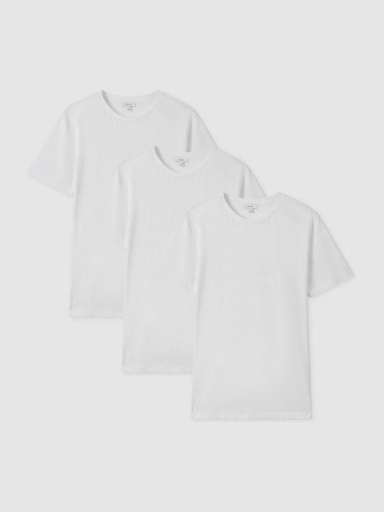 Alb - Tricou la baza gâtului tricouri din bumbac Reiss Bless Jerseu 3 Pachet - Image 4 of 5