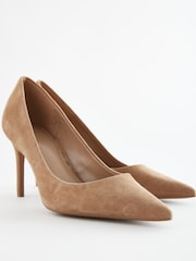 Camel Standard/Wide Fit Forever Comfort® Leather Mid Court Shoes - Image 3 of 5