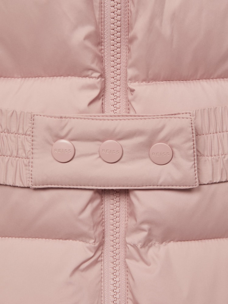 Reiss Pink Tia 9-13 yrs Water Resistant Quilted Hooded Coat - Image 7 of 7