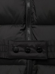Reiss Black Tia 4-9 yrs Water Resistant Quilted Hooded Coat - Image 8 of 8