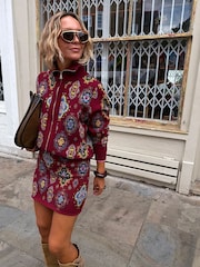 Never Fully Dressed Red Tile Zip Up Cardigan - Image 1 of 5