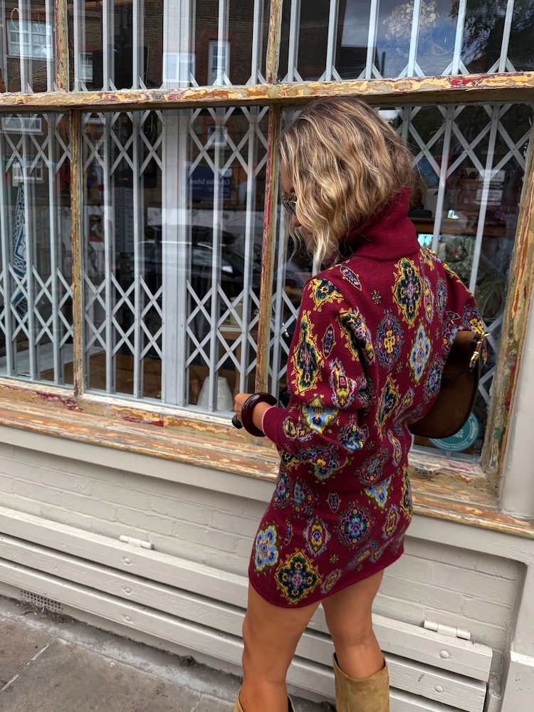 Never Fully Dressed Red Tile Zip Up Cardigan - Image 2 of 5