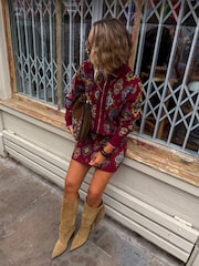 Never Fully Dressed Red Tile Zip Up Cardigan - Image 4 of 5